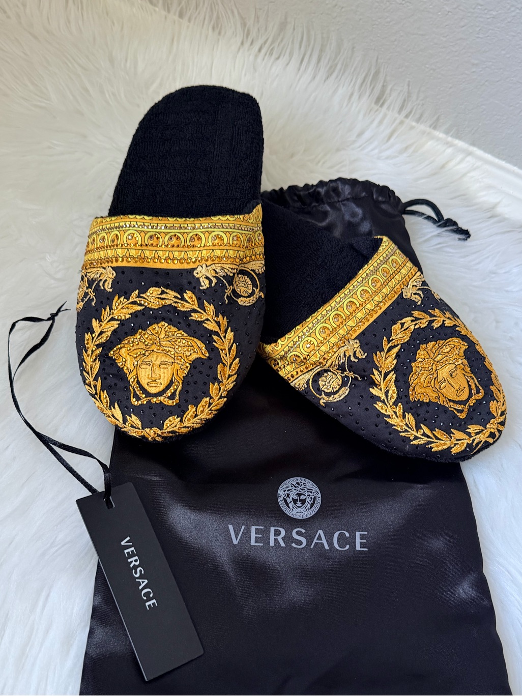 Newversace Medusa Signature Barocco Print Slippers | Size M (6.5, 7)